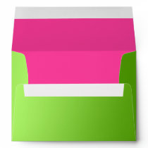 311-Exqusite  Lime Pink Blast Damask Envelope