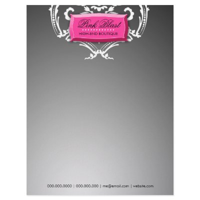 311-Exqusite Pink Blast Black Damask Letterhead by Jill311