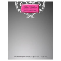 311-Exqusite Pink Blast Black Damask Letterhead
