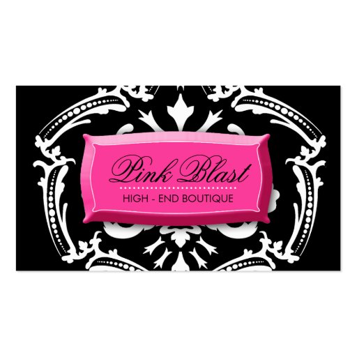 311 Exqusite Pink Blast Damask | Hott Pink Business Card (front side)