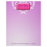 311-Exqusite Pink Purple Blast Damask Letterhead