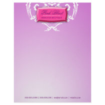 311-Exqusite Pink Purple Blast Damask Letterhead