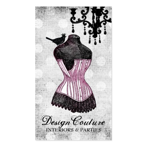 311 Fabulously French Dress Form Business Card Template (front side)