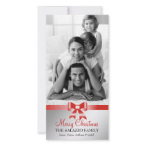 311-Family Christmas Photo Card Red Bow