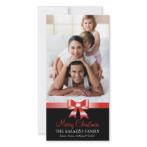 311-Family Christmas Photo Card Red Bow