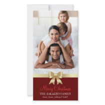 311-Family Christmas Photo Card Red Bow