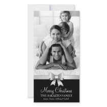 311-Family Christmas Photo Card Silver Bow