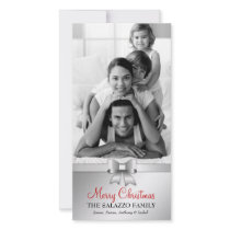 311-Family Christmas Photo Card Silver Bow