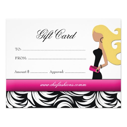 311-Fashionista Gift Card | Blond Invitations
