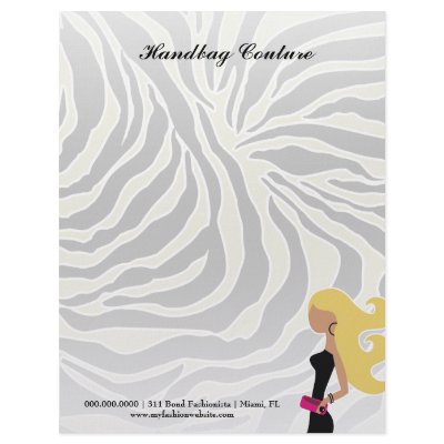 311-Fashionista Money Green Zebra | Blond Custom Letterhead by Jill311