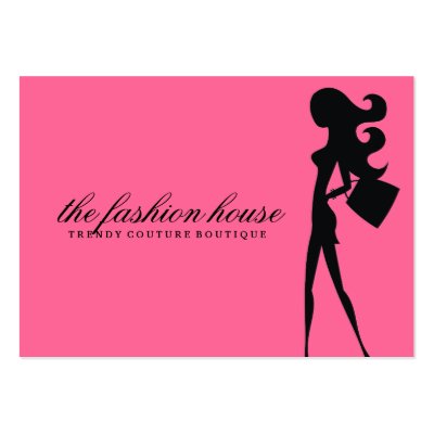 311 Fashionista Silhouette Pink Chubby Card Business Card Templates by Jill311