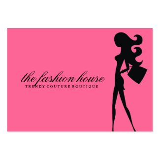 311 Fashionista Silhouette Pink Chubby Card Business Card Templates