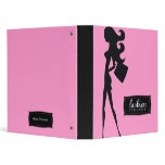 311-Fashionista Silhouette Sweet Pink 3 Ring Binder
