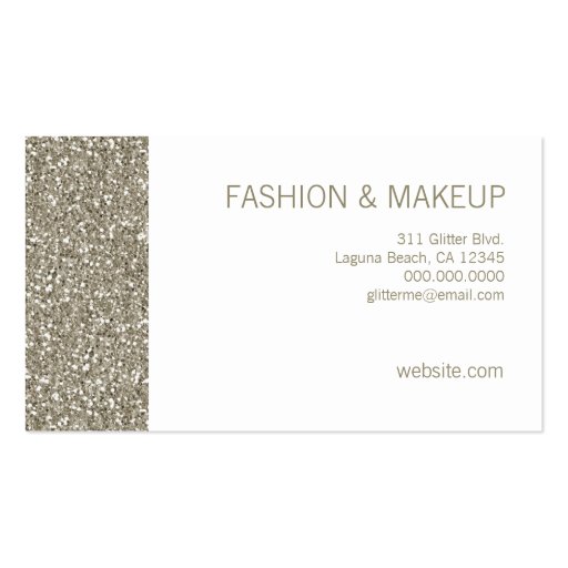 311 Faux Gold Sparkle Glitter Business Card Templates (back side)
