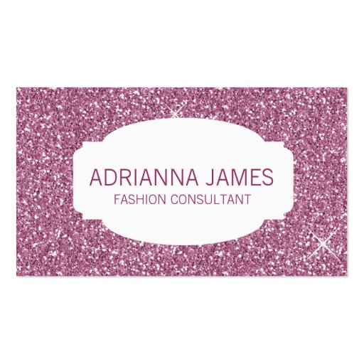 311 Faux Pink Sparkle Glitter Business Card Templates (front side)