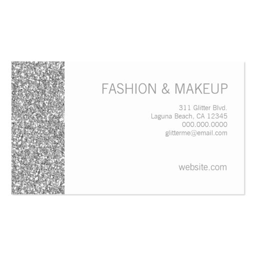 311 Faux Silver Sparkle Glitter Business Cards (back side)
