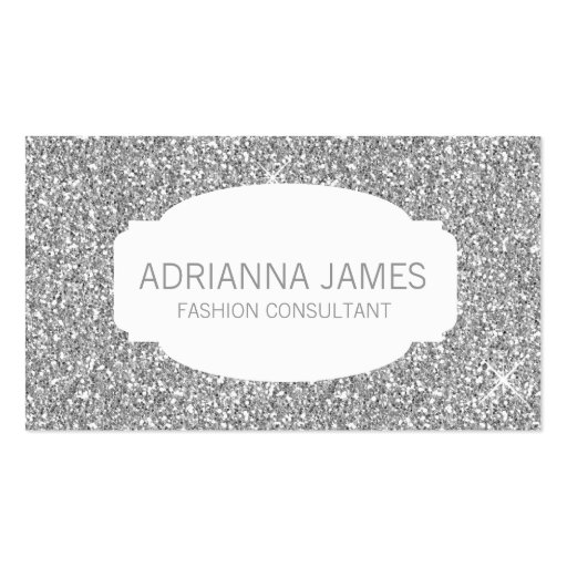 311 Faux Silver Sparkle Glitter Business Cards (front side)