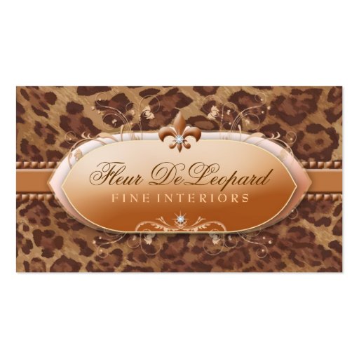 311 Fleur De Leopard with Diamonds Business Cards (front side)