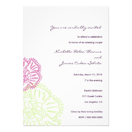 311-Floral Flatter Invitation | Purple