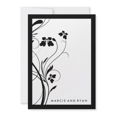 311-Floral High-Rise | Black & White Personalized Invite by Jill311
