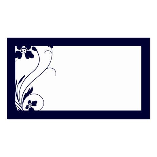 311-Floral High-Rise Name Card | Midnight Blue Business Card (back side)
