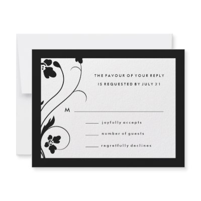 311-Floral High-Rise RSVP | Black & White Invites by Jill311