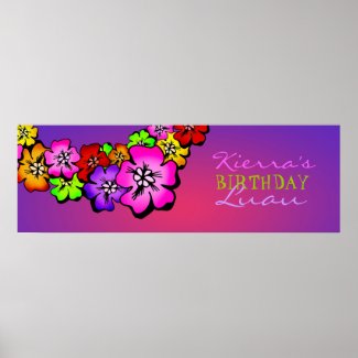 311-Flower Shower Birthday Banner | Sunset Poster