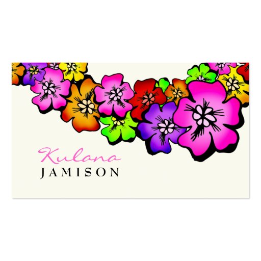 311 Flower Shower Lei Cream Business Cards (front side)