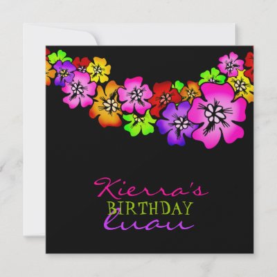 311 Flower Shower Lei Invitation | Black