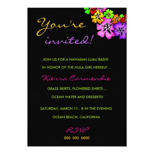 311 Flower Shower Lei Invitation Black