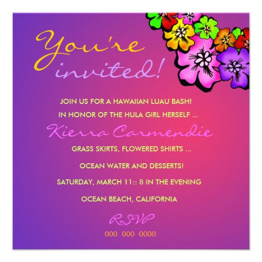 311 Flower Shower Lei Invitation | Sunset