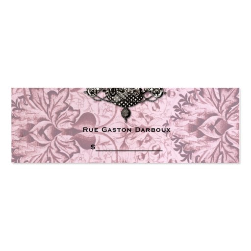 311 Frenchie Budoir | Vintage Pink Business Card Template (back side)