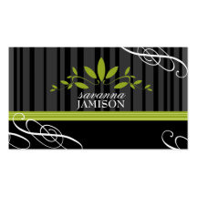 311-FRESH GARLAND BLACK BUSINESS CARD TEMPLATE