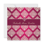 311-Gabriella Hot Pink & MaroonDamask Invitation