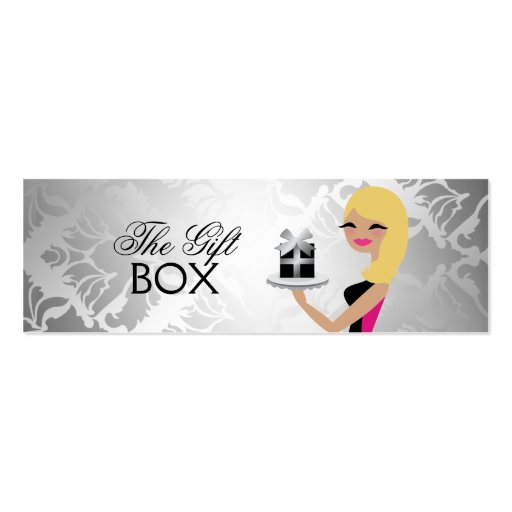 311 Gift Box Cutie Wavy Blonde Damask Business Card Templates