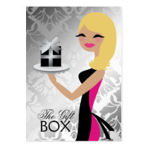 311 Gift Box Cutie Wavy Blonde Damask Business Card