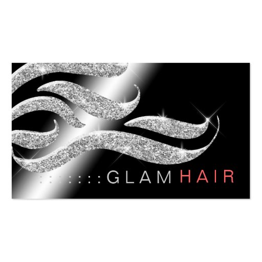 311 Glam Hair Appointment Card Metallic Paper Business Cards (front side)