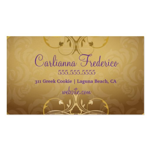 311 Glamorous Lilac Elegance Business Card Templates (back side)