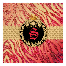 311 Glitter Queen Zebra Metallic (Any Age) Custom Announcements