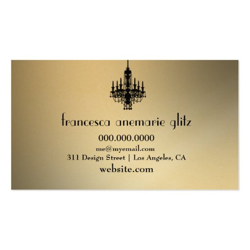 311 Glitz Boutique - Festive Gold Business Card Template (back side)