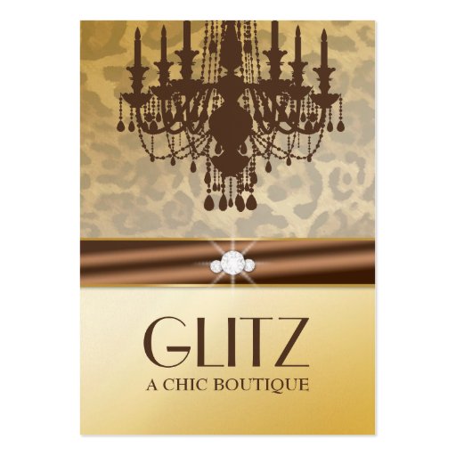 311-Glitz Boutique - Leopard Diamond Chocolate Business Card Template (front side)