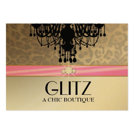 311 Glitz Boutique Leopard Diamond Pink Business Card (front side)