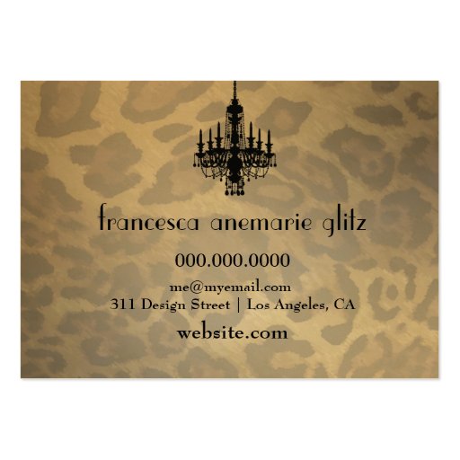 311 Glitz Boutique Leopard Diamond Pink Business Card (back side)