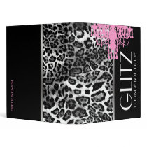 311 Glitz Boutique - Pink Chandelier Leopard Vinyl Binder