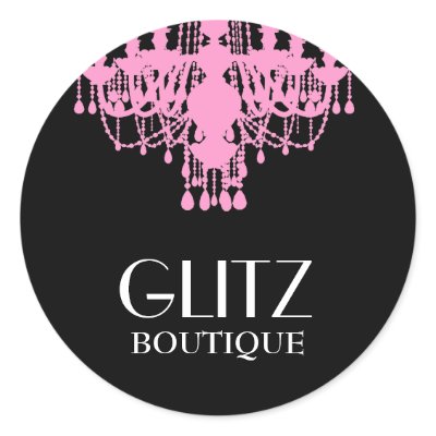 311 Glitz Boutique - Pink Chandelier Round Stickers
