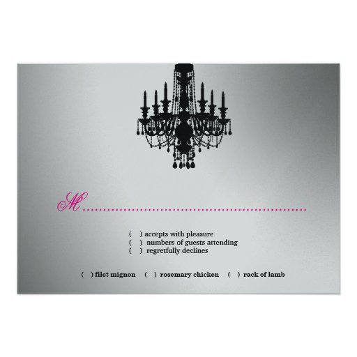 311-Glitz Chandelier - RSVP Metallic Silver Custom Invitations