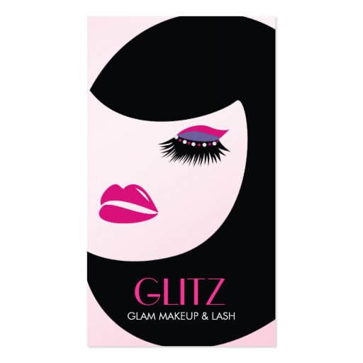 311 Glitz Lash Makeup Hot Pink Purple Shadow Business Card (front side)
