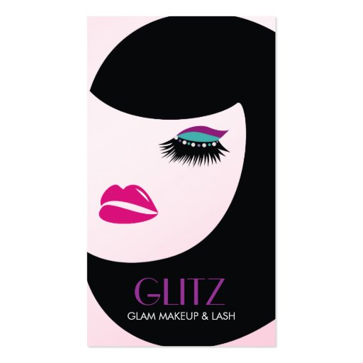 311-Glitz Lash/Makeup | Turquoise Shadow Business Card Templates (front side)