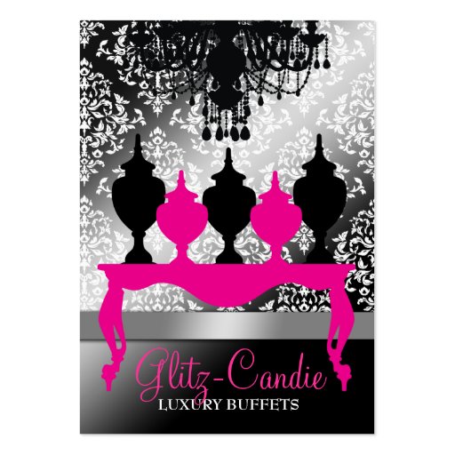 311 Glitzie Candie Pink Table Black Shimmer Business Card (front side)