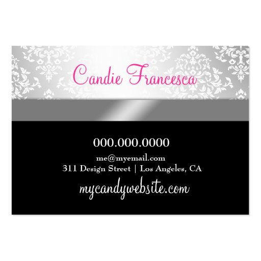 311 Glitzie Candie Pink Table Black Shimmer Business Card (back side)
